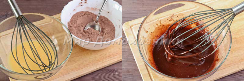 Шоколадный кекс в кружке - тесто