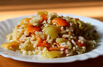 Гарнир из риса или ленивые перцы