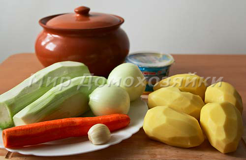 Ингредиенты для картошки с кабачками в духовке