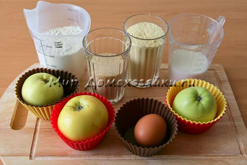 Ингредиенты для кексов с яблоками