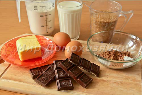 Ингредиенты для шоколадных кексиков