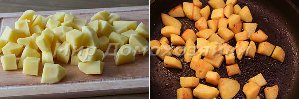 Гарнир для лисичек - картошка жареная крупными кусочками