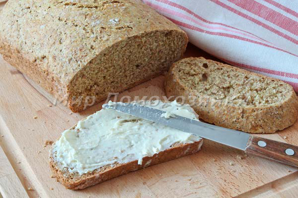 Домашний хлеб с отрубями - бутерброд