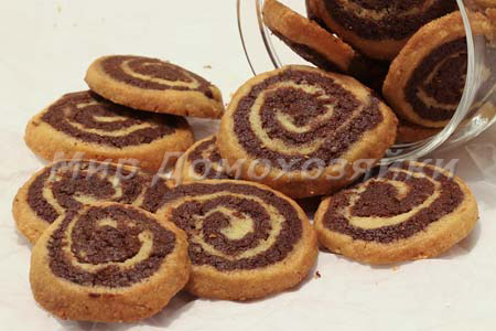 Шоколадное печенье Спиральки