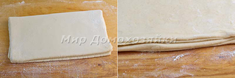 Пирог из слоеного дрожжевого теста - слои
