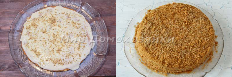 Торт медовик с заварным кремом - сборка торта
