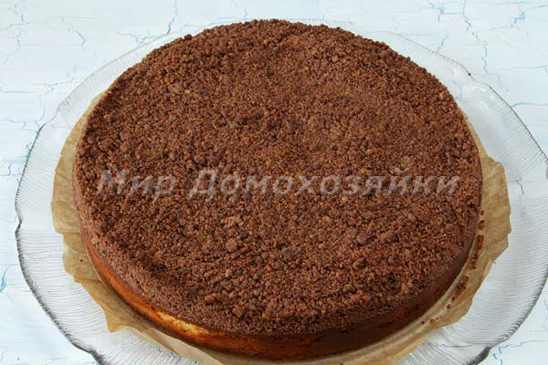 Творожный пирог с песочной крошкой из какао - торфяной
